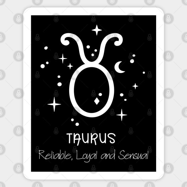 Taurus Personality White Text Sticker by The Angry Gnome